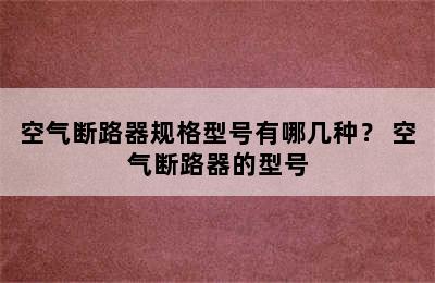 空气断路器规格型号有哪几种？ 空气断路器的型号